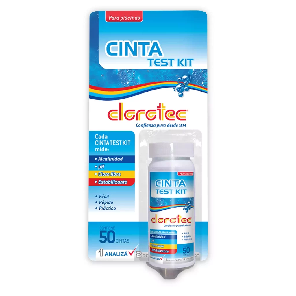 cinta test kit para el cuidado del agua de la pileta