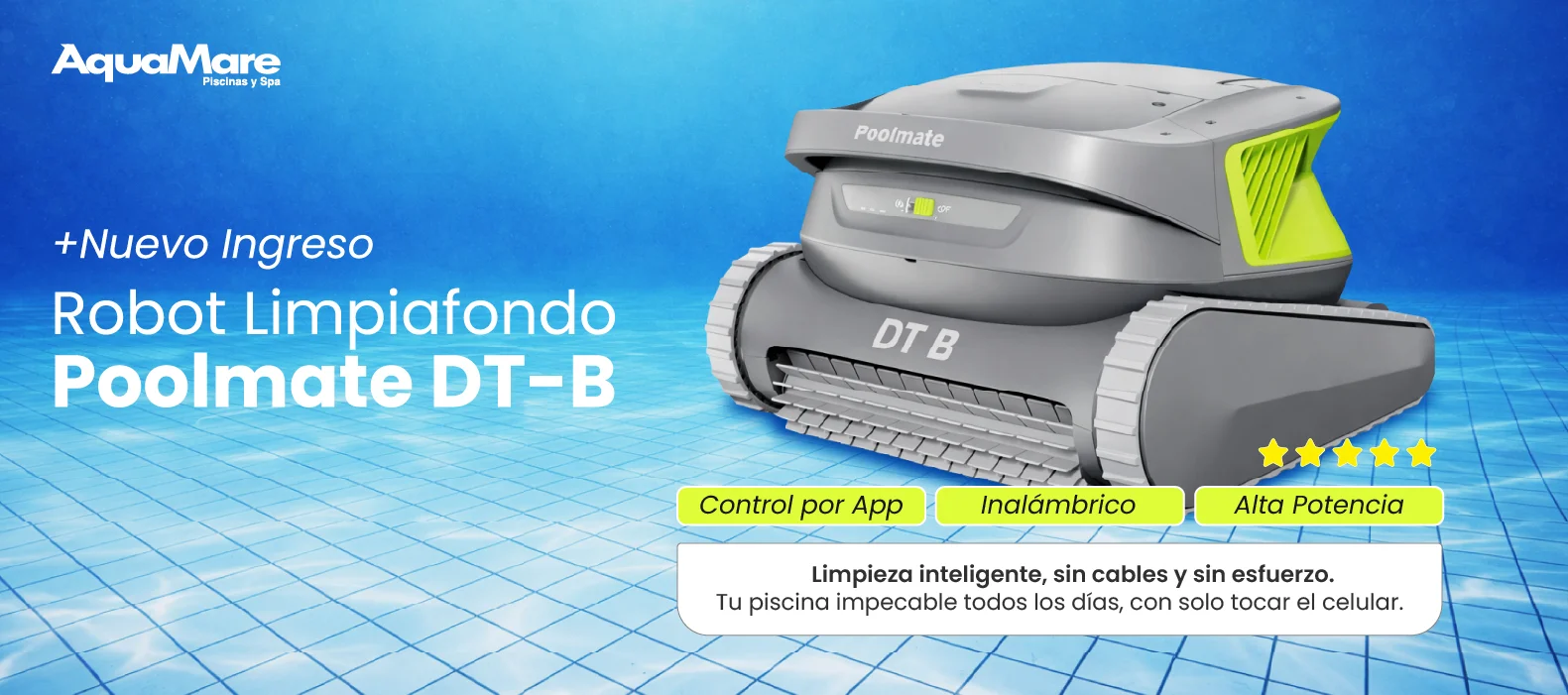 Poolmate DT-B: el robot inalámbrico para piscina furor del verano